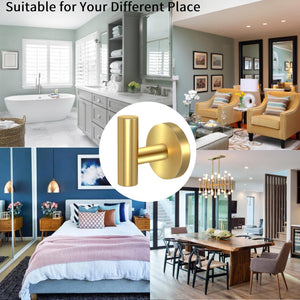 2 Pcs Wall Mount Bathroom Towel Hooks Holder | Cloth Hanger Hook | Kitchen Door Hanger | Gold