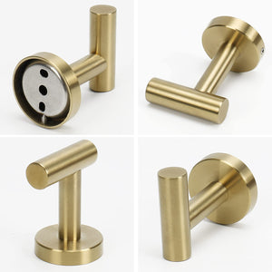 2 Pcs Wall Mount Bathroom Towel Hooks Holder | Cloth Hanger Hook | Kitchen Door Hanger | Gold