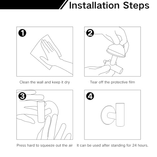 Wall Mount Self-Adhesive Bathroom Towel Hooks | 2 Pcs | Brushed Nickel Finish | Cloth & Door Hanger