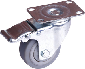 Heavy Duty Swivel Caster Wheels | 3" with Brake | Locking Cart Furniture Workbench