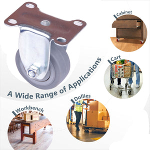 3-inch Heavy Duty Caster Wheels | Fixed Casters | Castor Wheels Cart Furniture Workbench