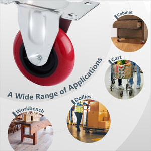Heavy Duty Fixed Caster Wheels | 4" | Industrial Furniture & Workbench Cart Castor