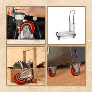 Heavy Duty Fixed Caster Wheels | 4" | Industrial Furniture & Workbench Cart Castor