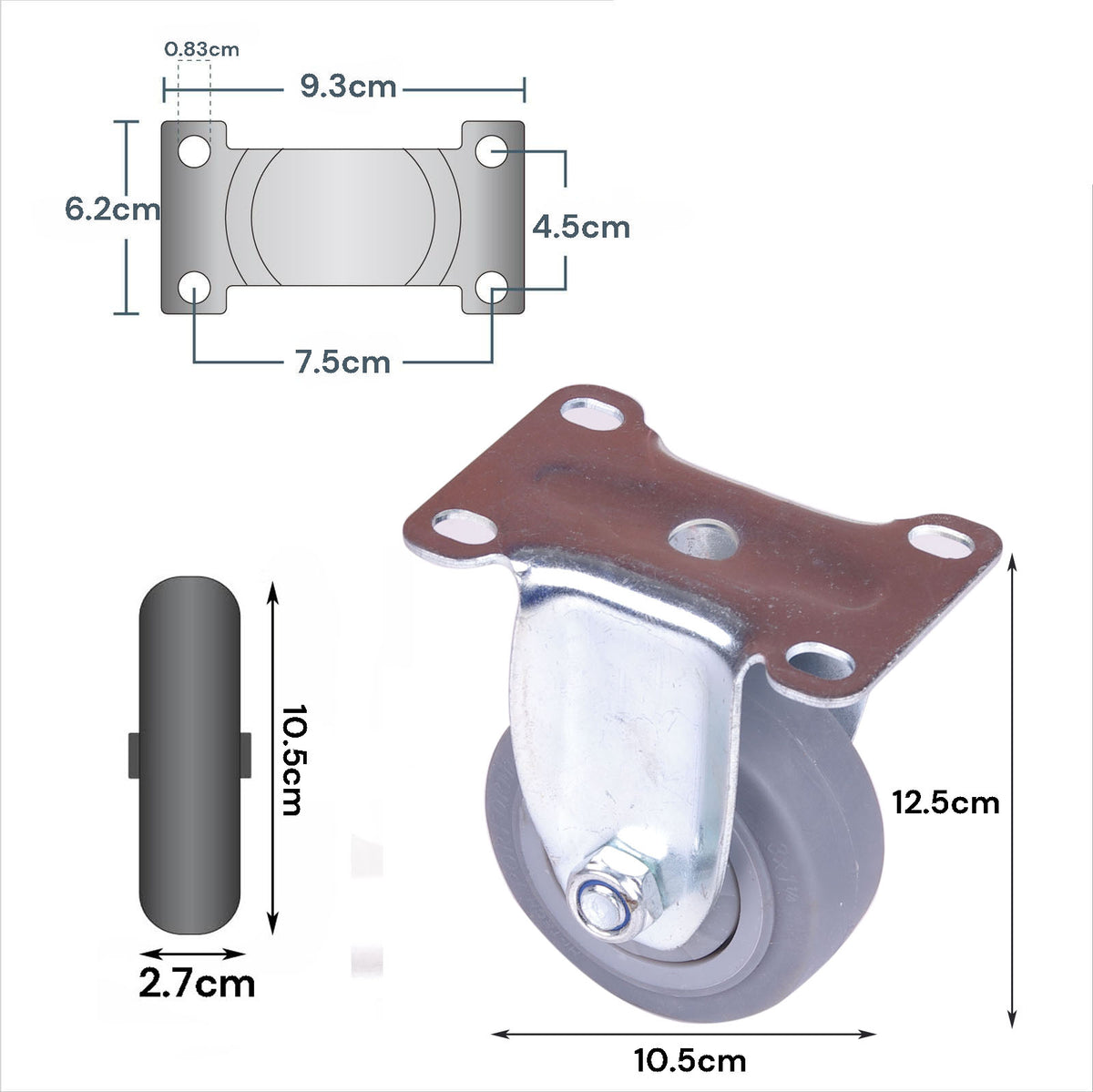 Heavy Duty Lockable Caster Wheels | 4-Pack | 4" Swivel & Fixed | Furniture & Workbench Cart Castors