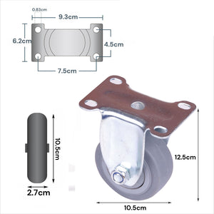 Heavy Duty Lockable Caster Wheels | 4-Pack | 4" Swivel & Fixed | Furniture & Workbench Cart Castors