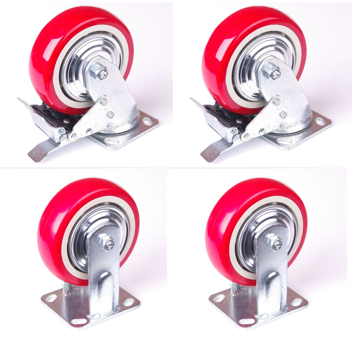 Heavy Duty Lockable Caster Wheels | 4-Pack | 6" Industrial Swivel & Fixed | Furniture & Workbench Castors