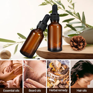 Amber Glass Dropper Bottles | 10ml (5 Pack) | Leakproof Essential Oil Tincture Bottles