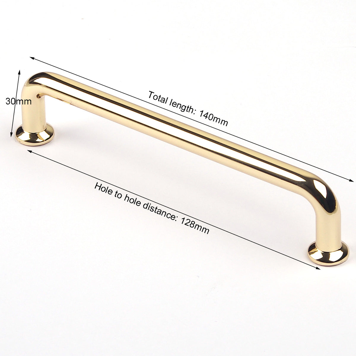 128mm Polished Gold Furniture | Kitchen Bathroom Cabinet Handles | Drawer Bar Handle Pull Knob