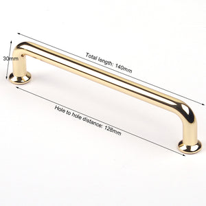 128mm Polished Gold Furniture | Kitchen Bathroom Cabinet Handles | Drawer Bar Handle Pull Knob
