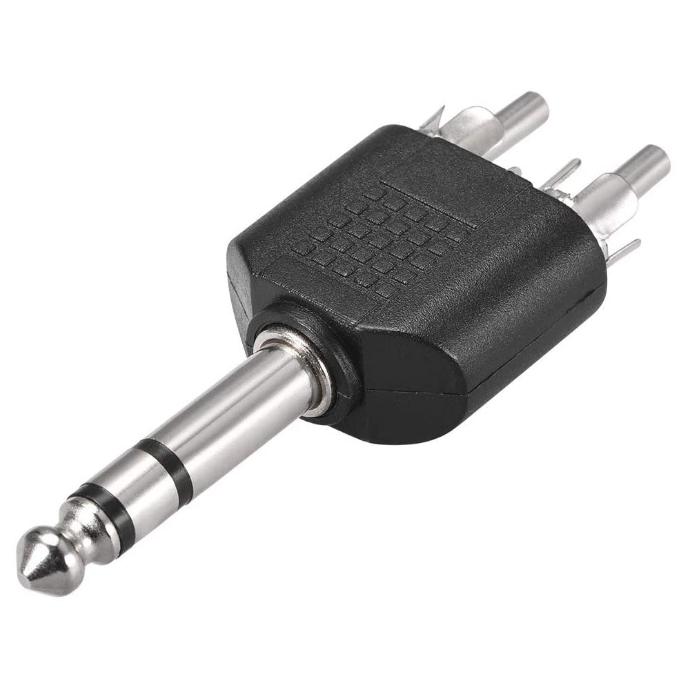 1/4" 6.35mm Mono Male to 2X RCA Male Audio Connector Adapter Splitter | High-Quality Sound Transmission