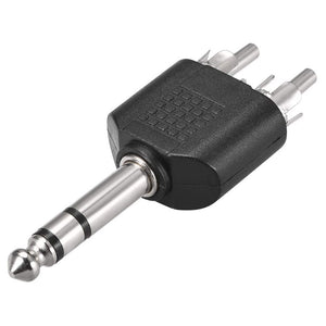 1/4" 6.35mm Mono Male to 2X RCA Male Audio Connector Adapter Splitter | High-Quality Sound Transmission