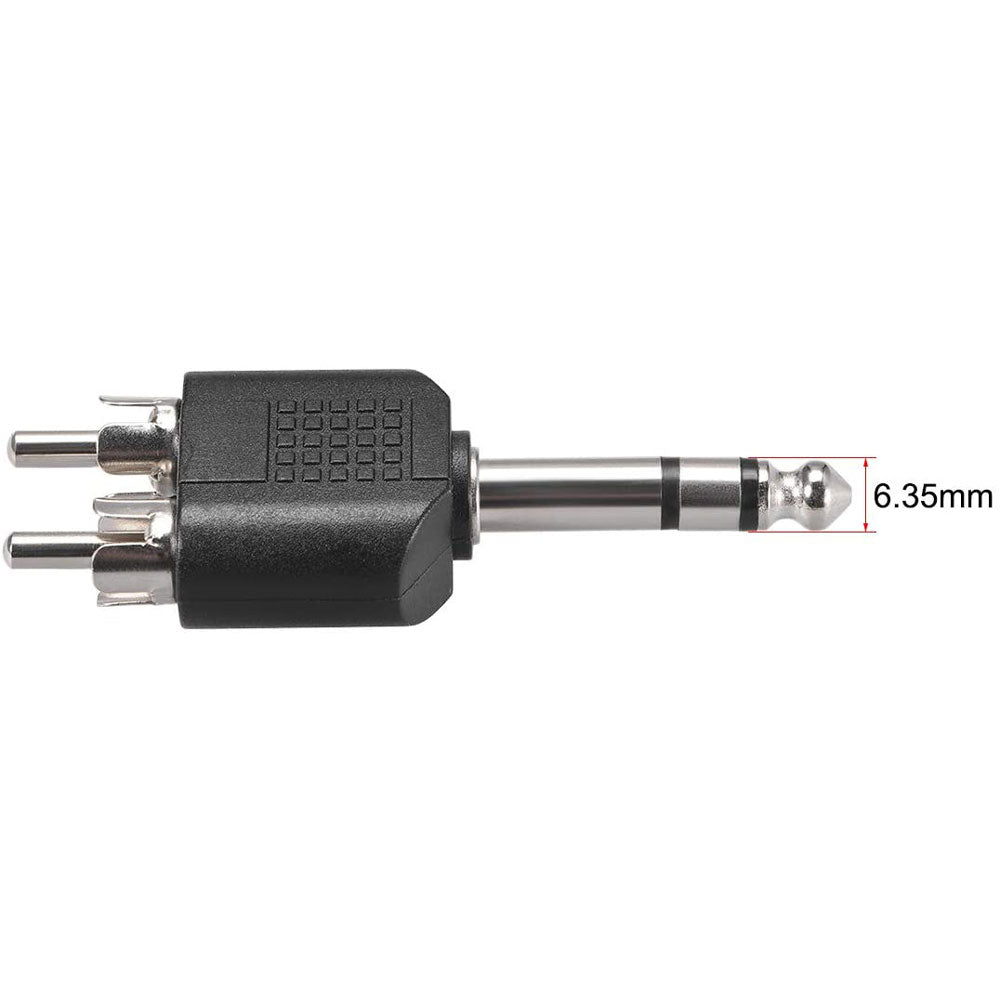 1/4" 6.35mm Mono Male to 2X RCA Male Audio Connector Adapter Splitter | High-Quality Sound Transmission