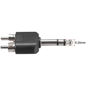 1/4" 6.35mm Mono Male to 2X RCA Male Audio Connector Adapter Splitter | High-Quality Sound Transmission