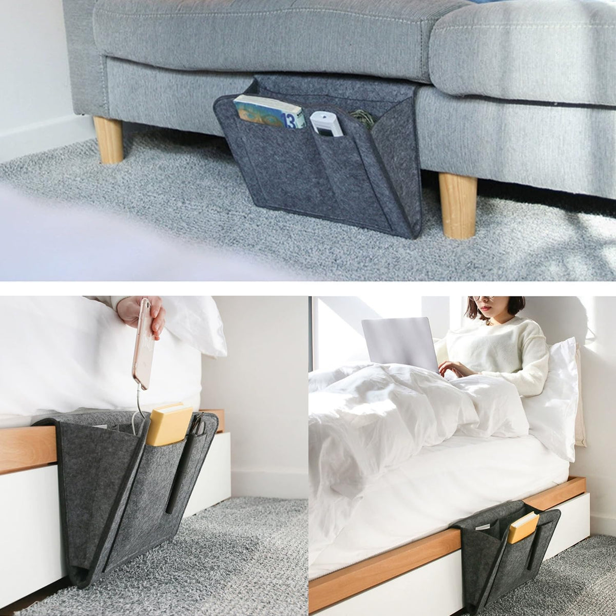 Bed Organiser | Bed Caddy | Sofa Organiser | Bedside Organiser | Book & Magazines Organiser | Dark Grey