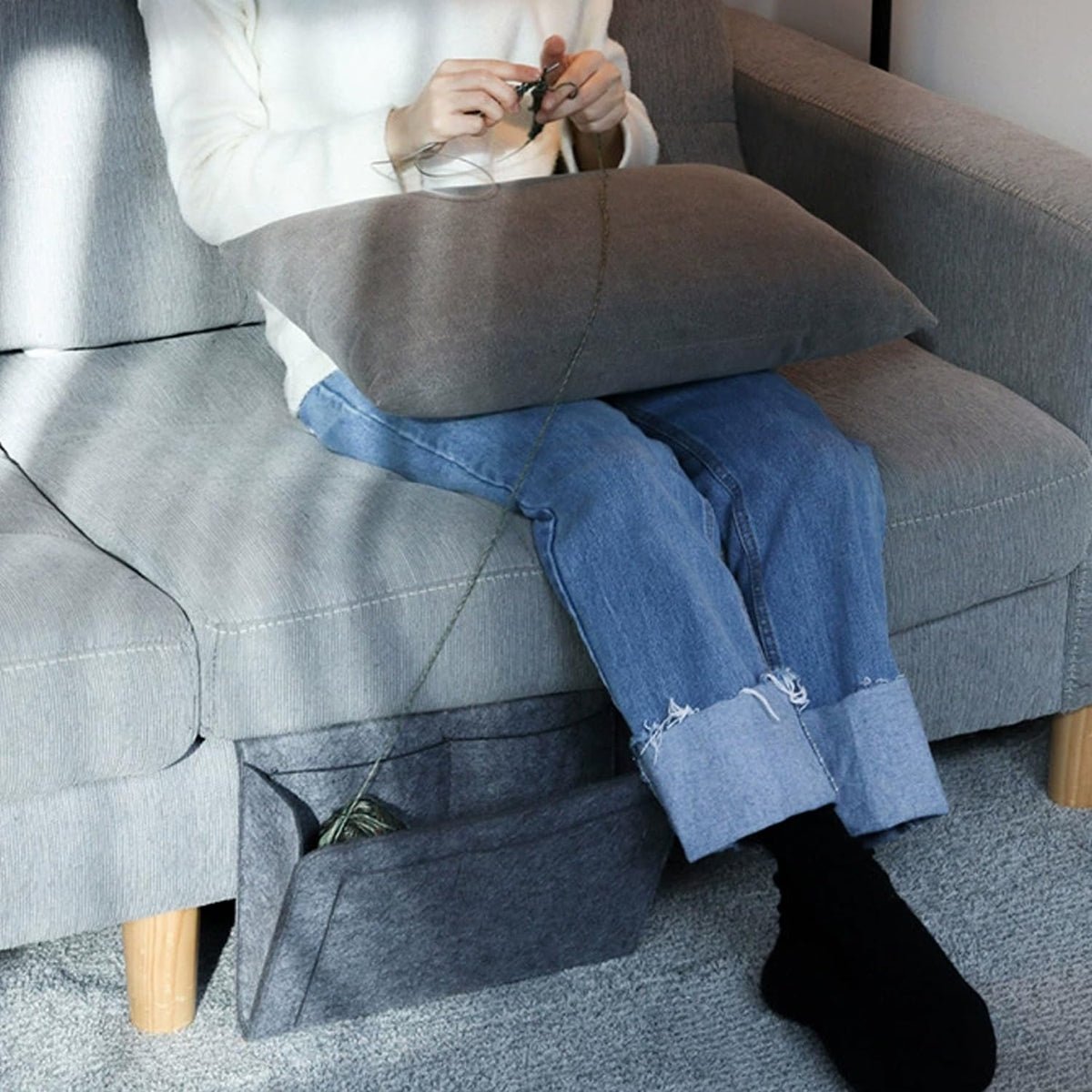 Bed Organiser | Bed Caddy | Sofa Organiser | Bedside Organiser | Book & Magazines Organiser | Dark Grey