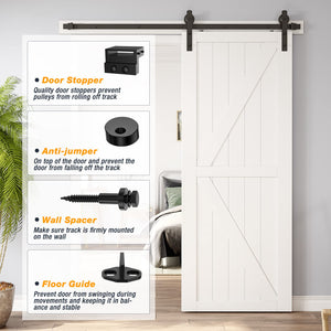 Sliding Barn Door Hardware Kit | 1.5M Heavy Duty Track Rail Roller System with Damper