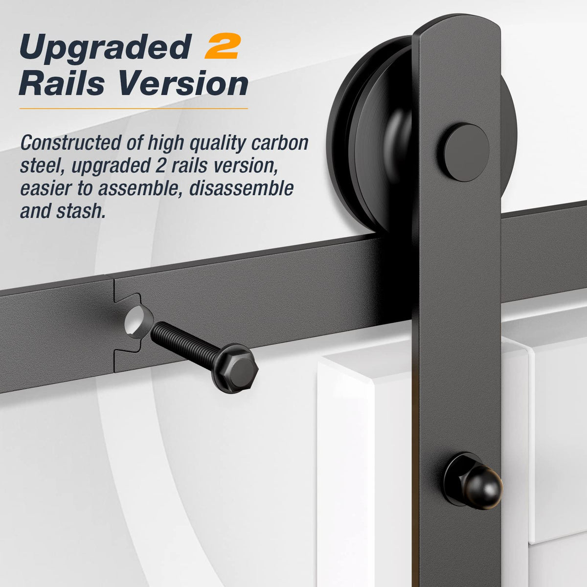 Sliding Barn Door Hardware Kit | 1.5M Heavy Duty Track Rail Roller System with Damper