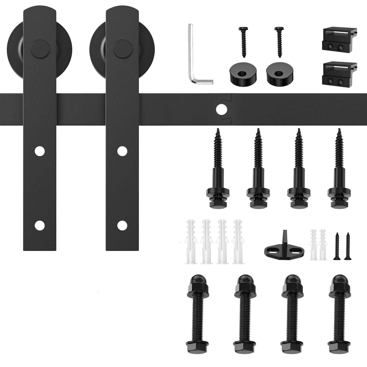 Sliding Barn Door Hardware Kit | 1.5M Heavy Duty Track Rail Roller System with Damper