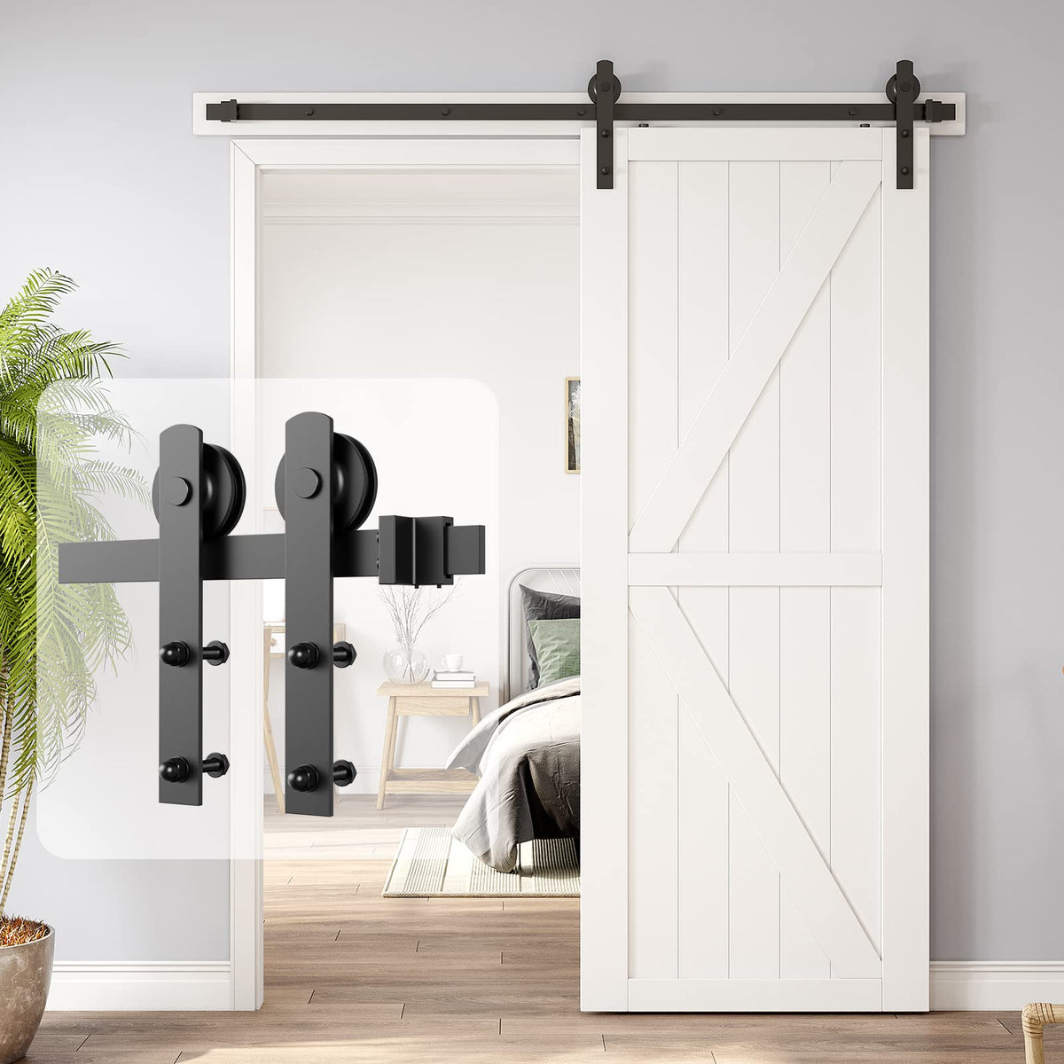 Sliding Barn Door Hardware Kit | 1.8M Heavy Duty | Damper Track Rail Roller System