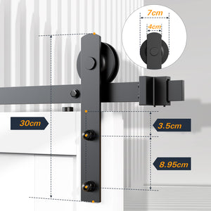 Sliding Barn Door Hardware Kit | 2M Heavy Duty | Damper Track Rail Roller System