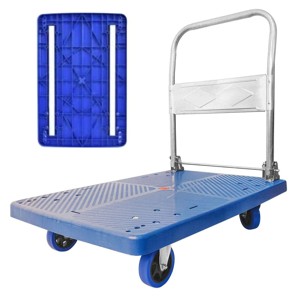 150kg Foldable Warehouse Platform Trolley | Truck Dolly | Swivel Wheels | Moving Cart | Flatbed