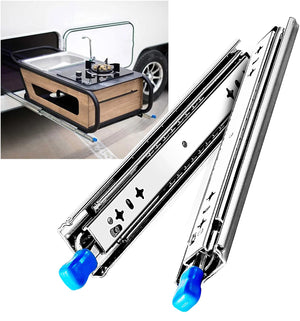 56in Pair 1000 - 2000mm | 150KG Capacity | Heavy Duty Trailer Drawer Slides Rails Runners Locking
