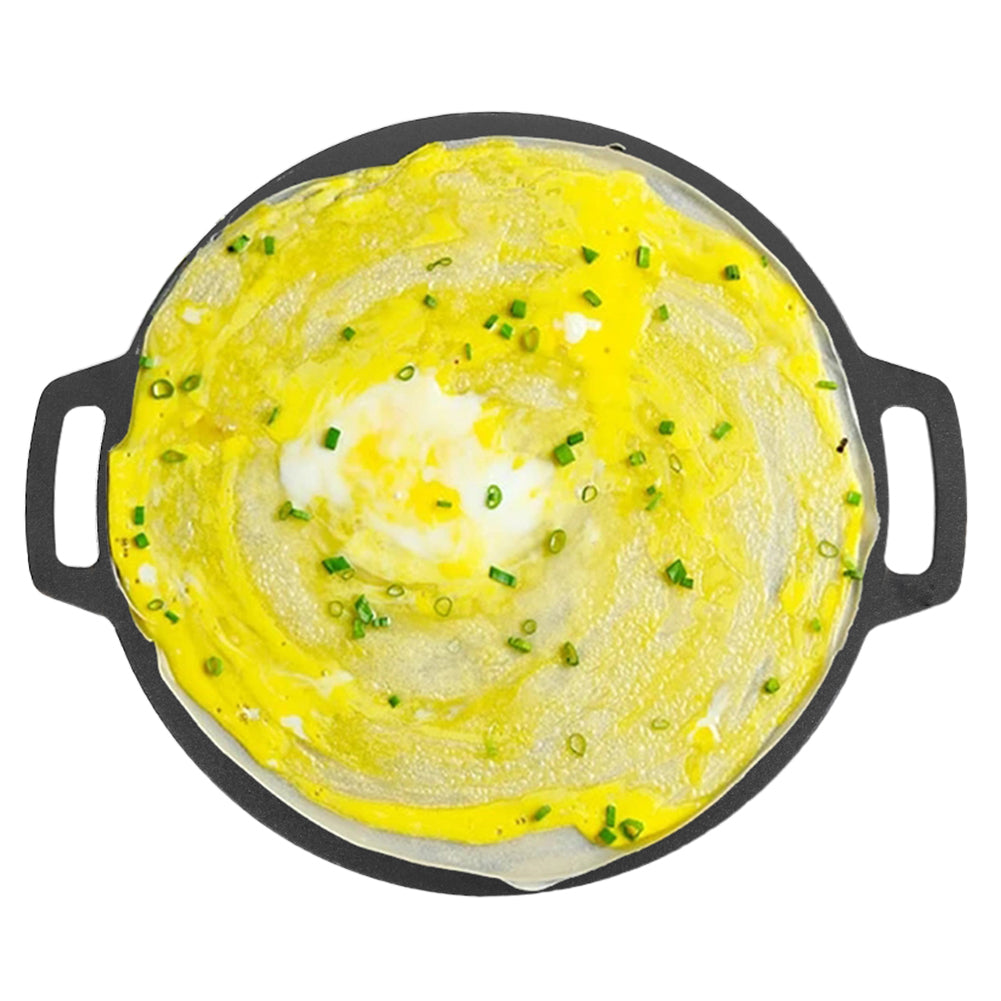 28cm | Seasoned Cast Iron Induction Crepes Pan | Baking Pancake Tool | Pizza Bakeware