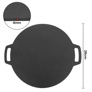 28cm | Seasoned Cast Iron Induction Crepes Pan | Baking Pancake Tool | Pizza Bakeware