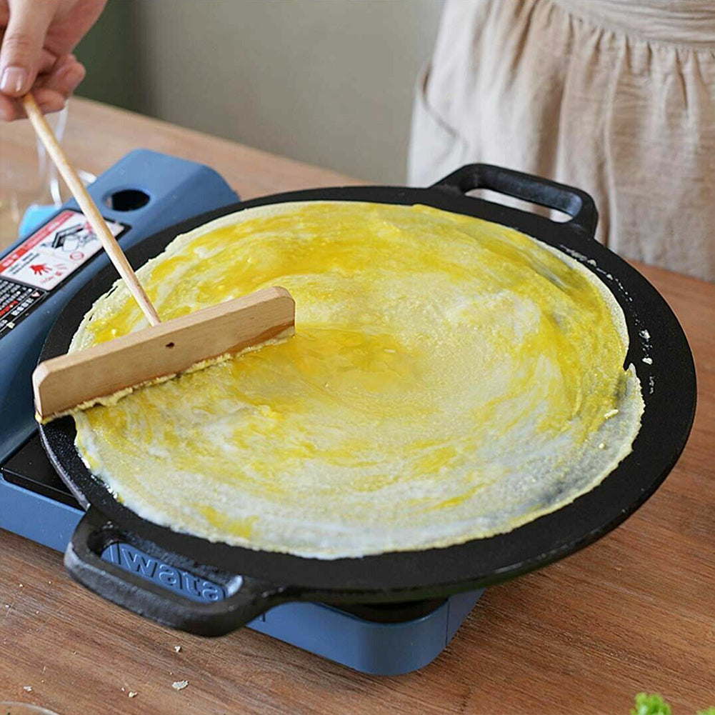 28cm | Seasoned Cast Iron Induction Crepes Pan | Baking Pancake Tool | Pizza Bakeware