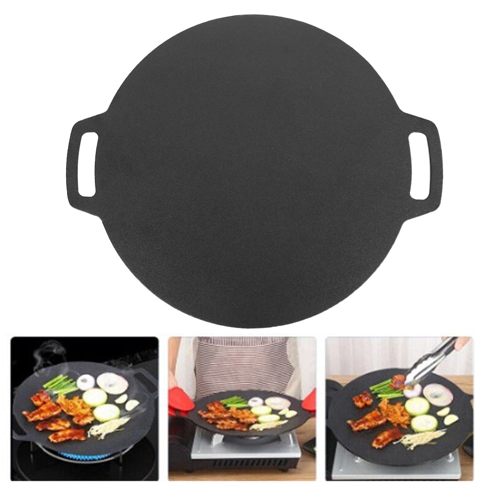 28cm | Seasoned Cast Iron Induction Crepes Pan | Baking Pancake Tool | Pizza Bakeware