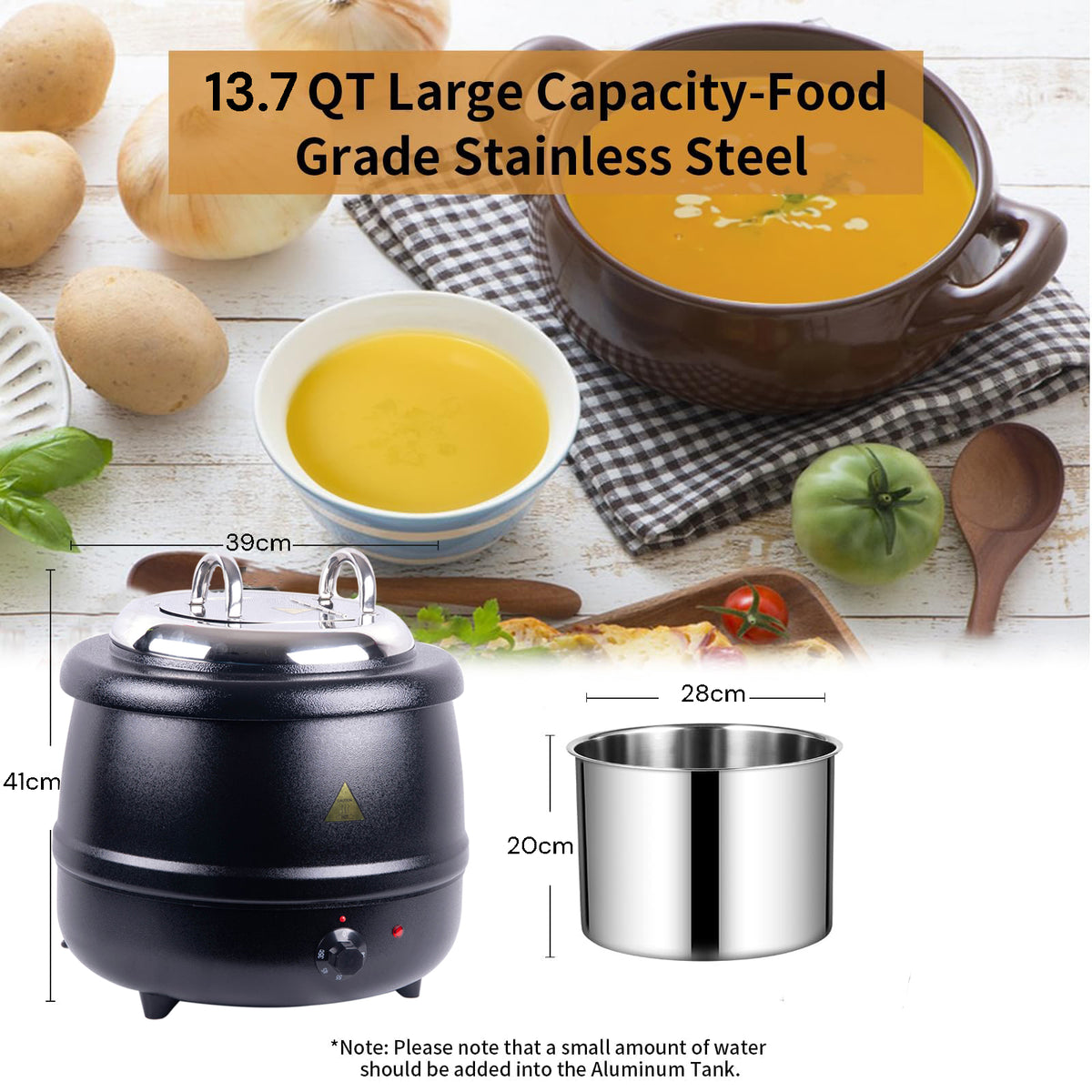 13L Restaurant Electric Buffet Food Warmer | Commercial Food Warmer | Soup Warmer