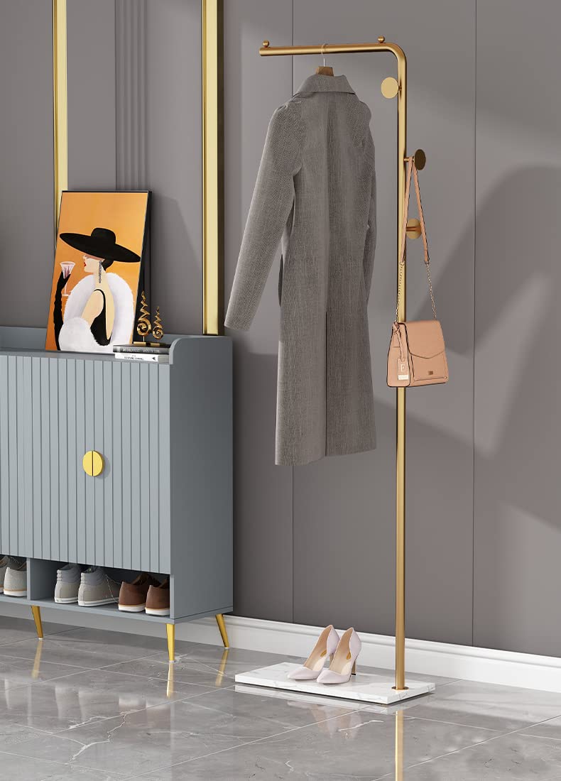 Metal Coat Rack | Marble Base | Hooks | Clothes, Coats, Bag Tree Hat Display | Organizer