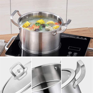 6-Piece Kitchen Cookware Set | 430 Stainless Steel Pots and Pans | Milk Stock Pot Set