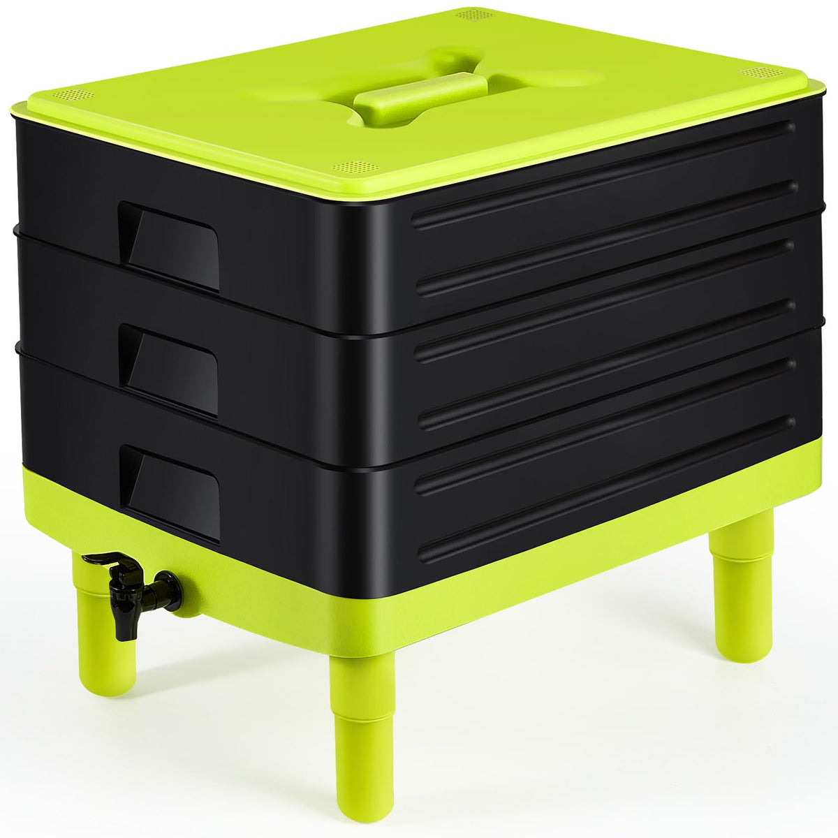 Worm Farm Composter Bin | 60L | 3 Tray System | Worm Tea Composting Setup