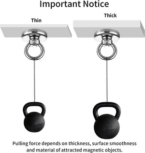 Heavy Duty Magnetic Hooks | 30KG Load | Countersunk Hole Eyebolt for Kitchen, Office, Garage