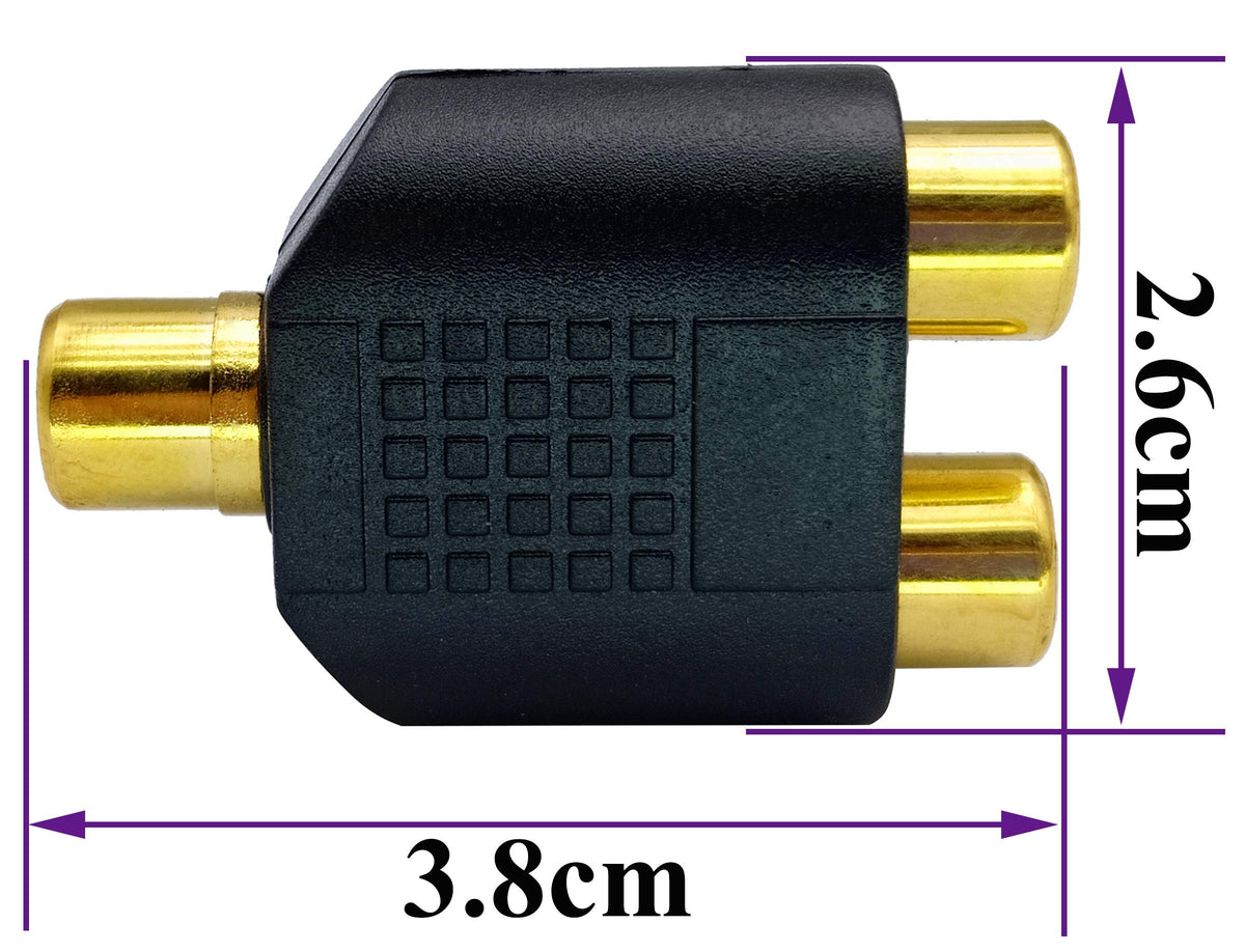 RCA Female to RCA Female | Audio Splitter Adapter Connector Coupler