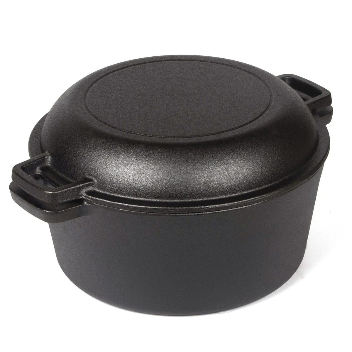 Cast Iron Dutch Oven & Skillet Set | 2-in-1 | 26cm | Pre-Seasoned | Lid Converts to Fry Pan