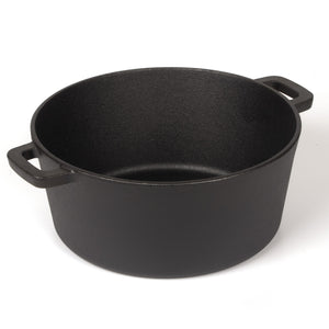 Cast Iron Dutch Oven & Skillet Set | 2-in-1 | 26cm | Pre-Seasoned | Lid Converts to Fry Pan