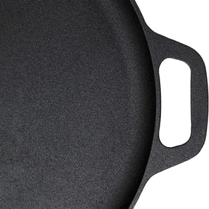 13.5" 35cm Pre-Seasoned Cast Iron Pizza Baking Pan | Cooking Griddle | Stove | Oven | Grill | Campfire