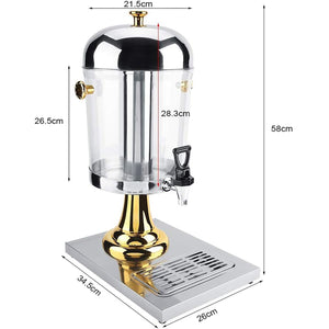 8L Commercial Buffet Beverage Dispenser | Gold Drink Container for Juice & Beverages
