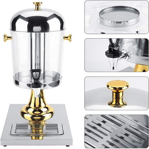 8L Commercial Buffet Beverage Dispenser | Gold Drink Container for Juice & Beverages