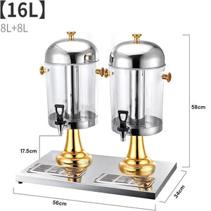 16L Commercial Buffet Beverage Dispenser | Gold Drink Container for Juice & Beverages