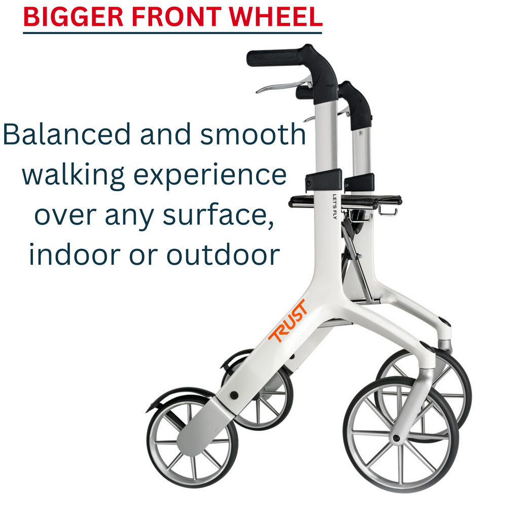 Let's Fly Mobility Rollator Wheelie Walker | Red