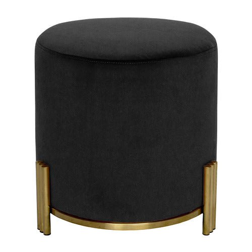 Interior Ave | Apollo Velvet Ottoman | Black Upholstery | Versatile and Stylish