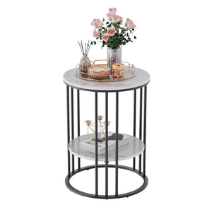 Interior Ave | Cleo Black Two Shelf Stone Side Table