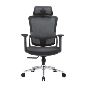 Elena Ergonomic Office Chair | High Back | Fabric Seat | Black | Adjustable Lumbar Support