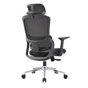 Elena Ergonomic Office Chair | High Back | Fabric Seat | Black | Adjustable Lumbar Support