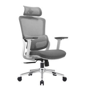 Elena Ergonomic Office Chair | High Back | Fabric Seat | Grey | Adjustable Lumbar Support