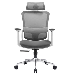Elena Ergonomic Office Chair | High Back | Fabric Seat | Grey | Adjustable Lumbar Support