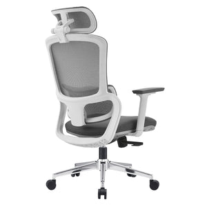 Elena Ergonomic Office Chair | High Back | Fabric Seat | Grey | Adjustable Lumbar Support